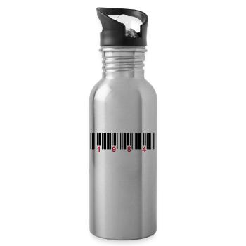 barcode 1984 - Water bottle with straw - silver - Right