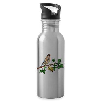 oiseau - Gourde avec paille intégrée - argent clair - Droite