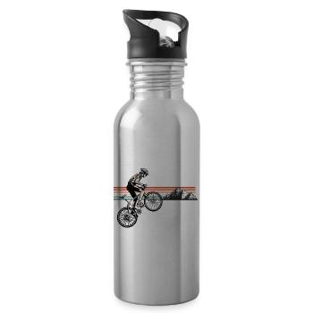 Bike vintage motif vélo avec motif de vélo Bergen - Gourde avec paille intégrée - argent clair - Droite