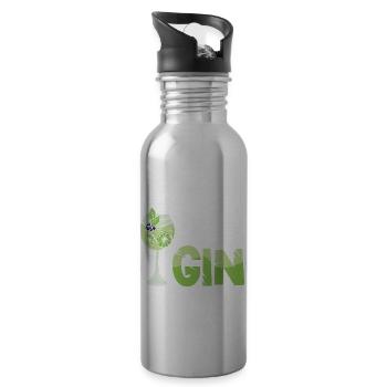 Gin Cocktail Tonic - Trinkflasche mit integriertem Trinkhalm - Lightsilver - Rechts