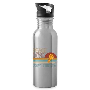Peace Love Fried Chicken - Water bottle with straw - silver - Right