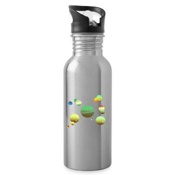 Space Galaxy Planet Stars - Water bottle with straw - silver - Right