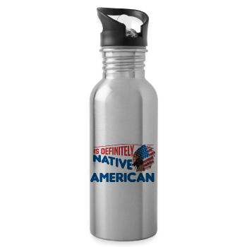 MY DNA IS DEFINITELY NATIVE AMERICAN Geschenke - Trinkflasche mit integriertem Trinkhalm - Lightsilver - Rechts