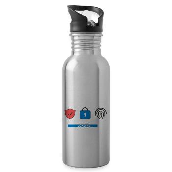 Cyber Security Information Computer Sicherheit - Trinkflasche mit integriertem Trinkhalm - Lightsilver - Rechts