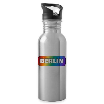 BERLIN RAINBOW HAPPY PRIDE - Gourde avec paille intégrée - argent clair - Droite