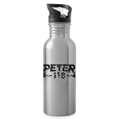 Peter118 Black FINAL 1 - Vattenflaska med integrerat sugrör
