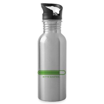 Dad 2023 Please Wait Gift Future Dad - Water bottle with straw - silver - Right