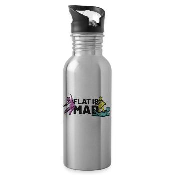 flat is mad - Trinkflasche mit integriertem Trinkhalm - Lightsilver - Rechts
