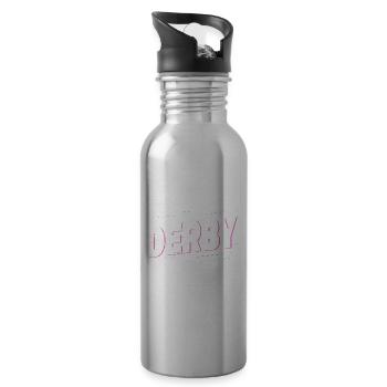 Derby Angleterre UK City Font Accueil Amour - Gourde avec paille intégrée - argent clair - Droite