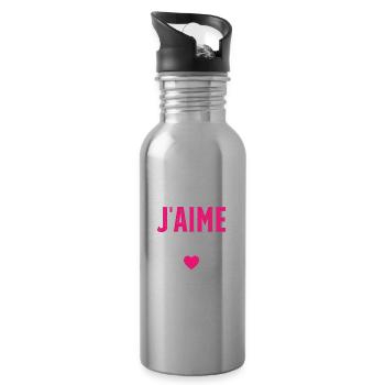 J’aime ma mère fête des mères - Gourde avec paille intégrée - argent clair - Droite