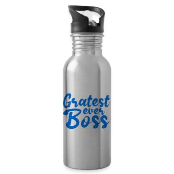 Gratest Ever Boss 4 - Trinkflasche mit integriertem Trinkhalm - Lightsilver - Rechts