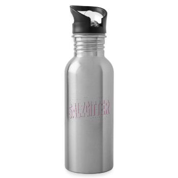 Salzgitter Deutschland Stadt Schrift Heimat Liebe - Trinkflasche mit integriertem Trinkhalm - Lightsilver - Rechts