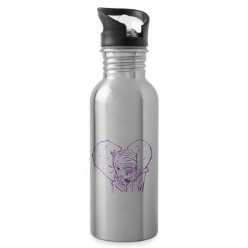 Baby elephant colorful - Water bottle with straw - silver - Right