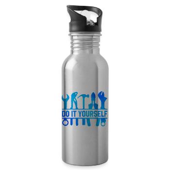 Do It Yourself Car lover Mechanic Vehicle Technici - Water bottle with straw - silver - Right