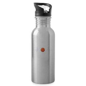 Basketball Spieler Basketballer Sprüche Geschenk - Trinkflasche mit integriertem Trinkhalm - Lightsilver - Rechts
