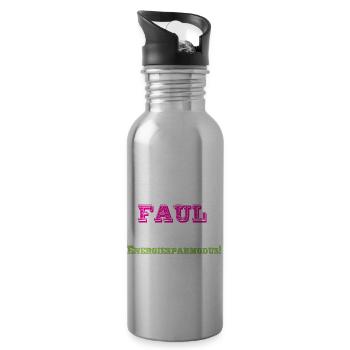 Faul - Trinkflasche mit integriertem Trinkhalm - Lightsilver - Rechts
