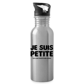 Je suis petite - Gourde avec paille intégrée - argent clair - Droite