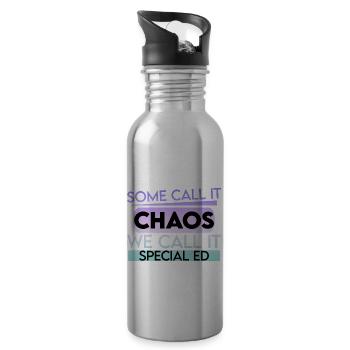 Some Call It Chaos We Call It Special Ed 2 - Water bottle with straw - silver - Right