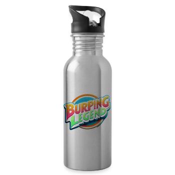 Burping Legend 18 - Water bottle with straw - silver - Right