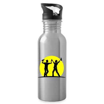 Crew Party Gruppe Feiern Jga - Trinkflasche mit integriertem Trinkhalm - Lightsilver - Rechts