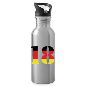 18 Numéro Jersey Allemagne - Gourde avec paille intégrée - argent clair - Droite
