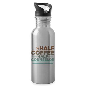 Moitié café, moitié conseiller 2 - Gourde avec paille intégrée - argent clair - Droite