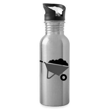 Schubkarre Symbol - Trinkflasche mit integriertem Trinkhalm - Lightsilver - Rechts
