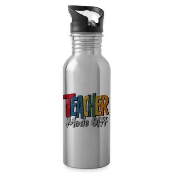 Lustiger Lehrer Mode Off im Ruhestand - Trinkflasche mit integriertem Trinkhalm - Lightsilver - Rechts