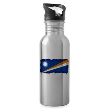 Marshall Islands - Water bottle with straw - silver - Right