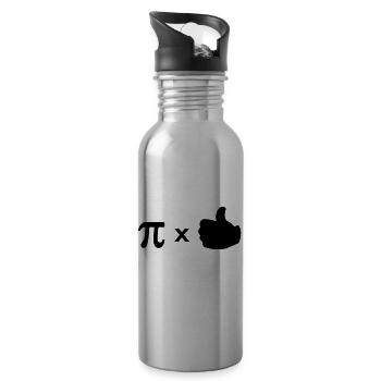 Pi mal Daumen - Trinkflasche mit integriertem Trinkhalm - Lightsilver - Rechts