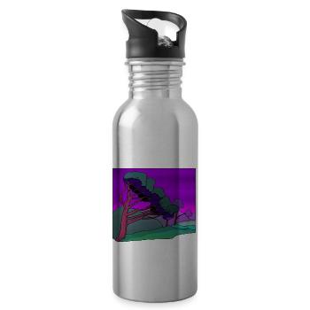 strauecher buesche shrubbery garten garden plants1 - Trinkflasche mit integriertem Trinkhalm - Lightsilver - Rechts
