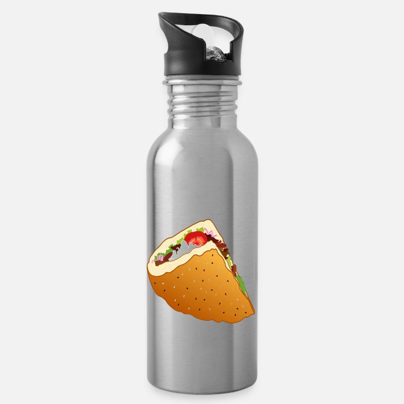 Döner, das liebste Fastfood - Trinkflasche mit integriertem Trinkhalm - Lightsilver