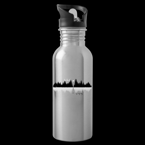magic xmas - Trinkflasche mit integriertem Trinkhalm