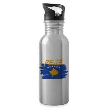 Peje 03 Peja Albanien Kosovo Geschenk Design - Trinkflasche mit integriertem Trinkhalm - Lightsilver - Rechts