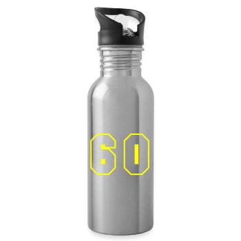 Symbole de 60 chiffres - Gourde avec paille intégrée - argent clair - Droite