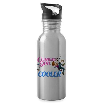 Rock Climbing Climbing Indoor Bouldering Girls Wall - Water bottle with straw - silver - Right