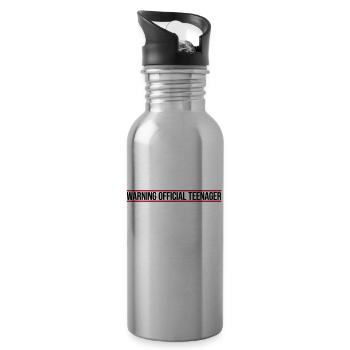 warning official teenager Zitat - Trinkflasche mit integriertem Trinkhalm - Lightsilver - Rechts
