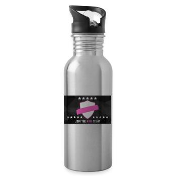 JOIN THE PINK TEAM - Trinkflasche mit integriertem Trinkhalm - Lightsilver - Rechts