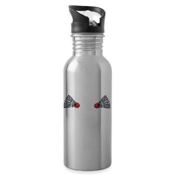 It's Badminton Time Graphic Badminton Player Shutt - Trinkflasche mit integriertem Trinkhalm - Lightsilver - Rechts