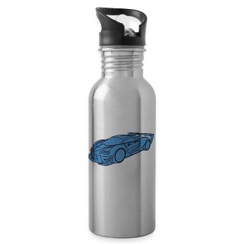 Voiture de sport Buga - Gourde avec paille intégrée - argent clair - Droite