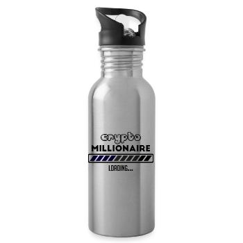 Bitcoin Trading Crypto Aktien - Trinkflasche mit integriertem Trinkhalm - Lightsilver - Rechts