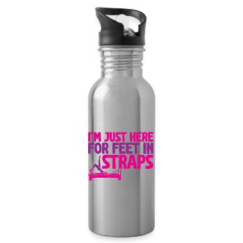 I'm Just Here For Feet In Straps 2 - Water bottle with straw - silver - Right