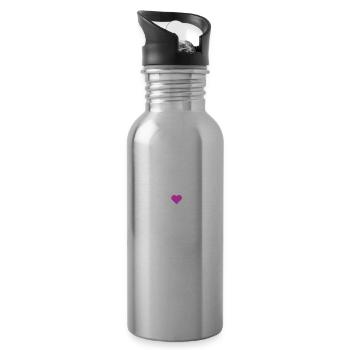 Love Heart Rate - Water bottle with straw - silver - Right