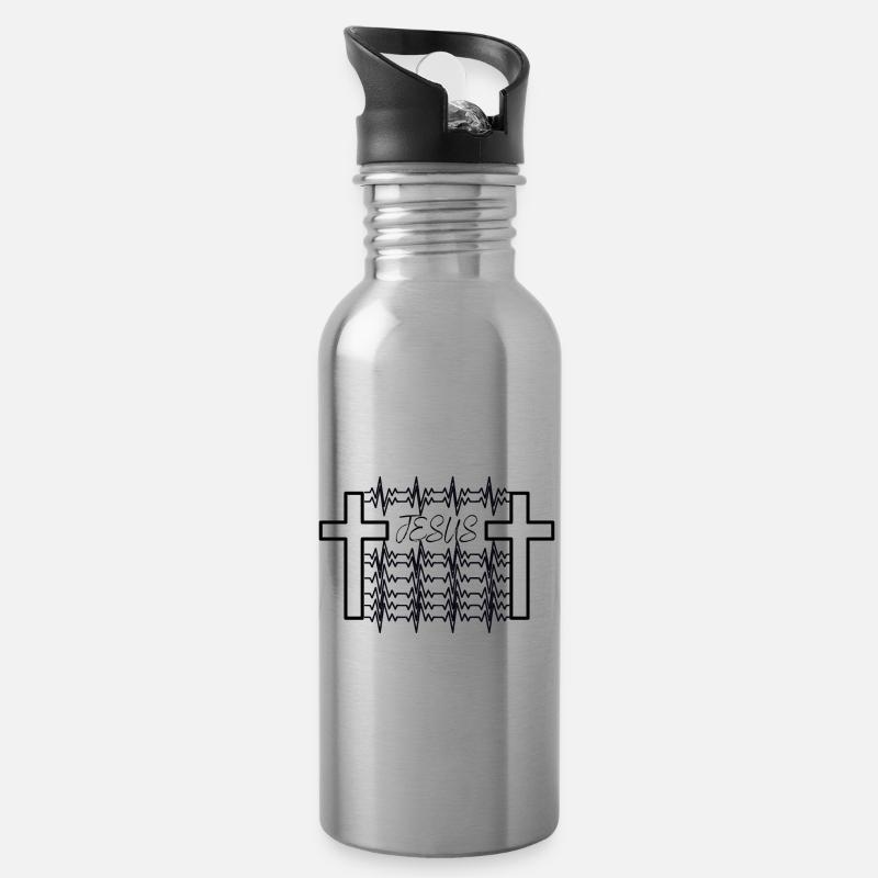 Jesus beat - Water bottle with straw - silver