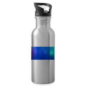 Blue Lights 73 - Water bottle with straw - silver - Right