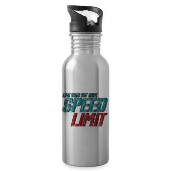 Life Does Not Have Speed Limit 3 - Trinkflasche mit integriertem Trinkhalm - Lightsilver - Rechts