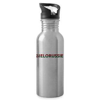 Flag of Belarus - Water bottle with straw - silver - Right