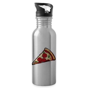 Pizza / Restauration rapide / Italienne / Margherita - Gourde avec paille intégrée - argent clair - Droite