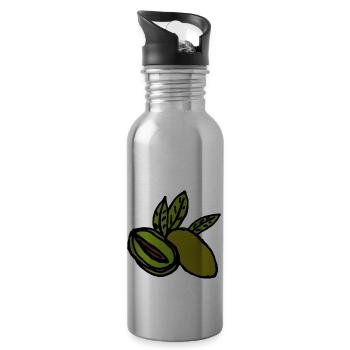 Olives Méditerranée - Gourde avec paille intégrée - argent clair - Droite