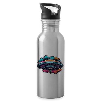 Alien / Spaceship / UFO / Area 51 / All / Mars - Water bottle with straw - silver - Right